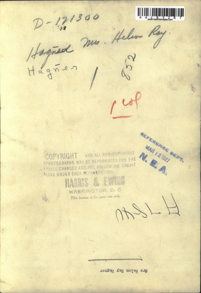 1927 Press Photo Mrs Helen Ray Hagner