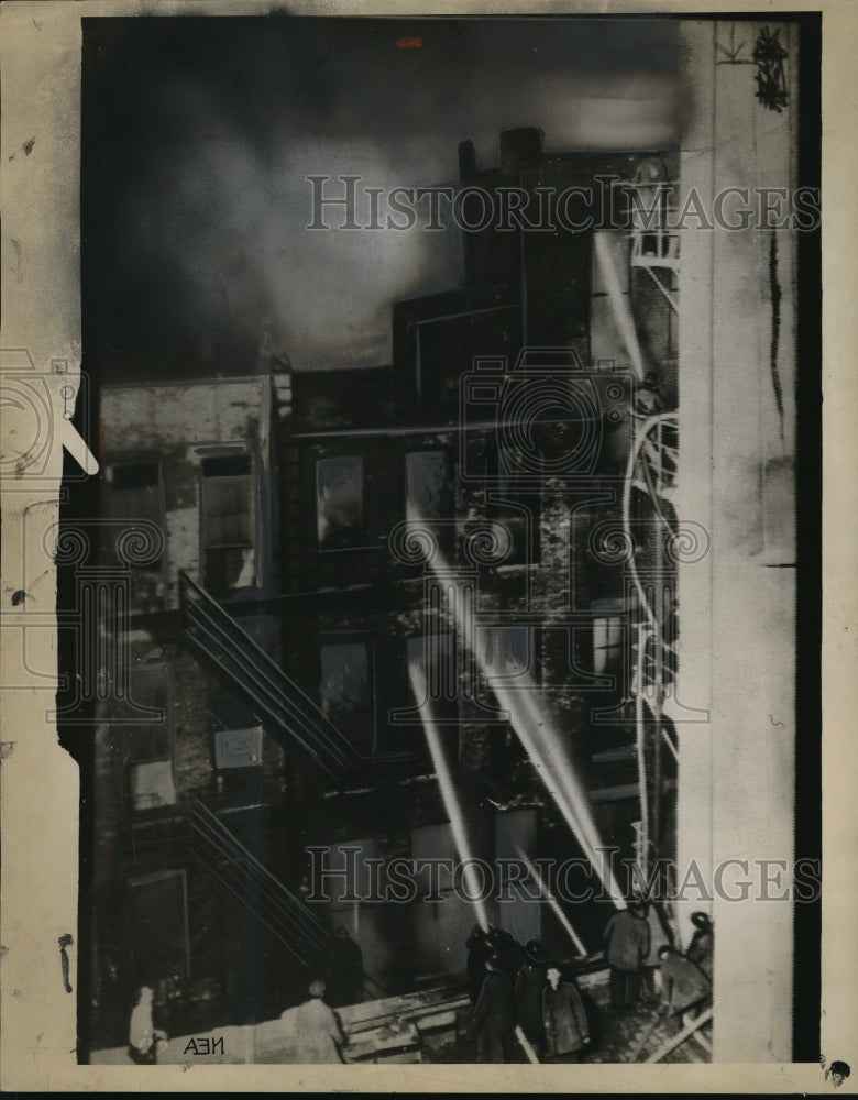 Load image into Gallery viewer, 1960 Press PhotoFirefighters Battle Fire In Abandoned Building
