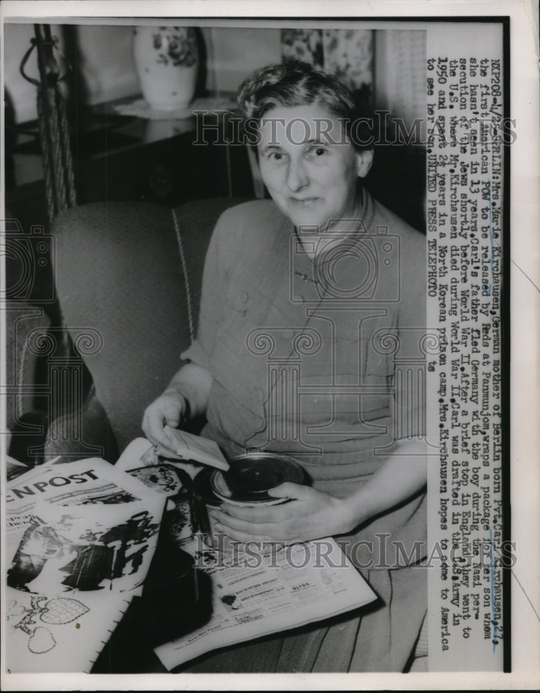 1953 Press Photo Marie Kirchausen Mother Of WWII POW