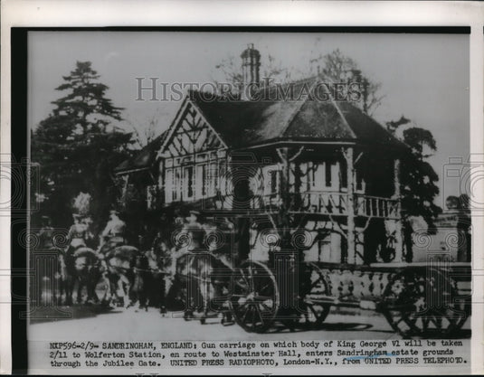 1952 Press Photo King George's Estate in Sandringham, England
