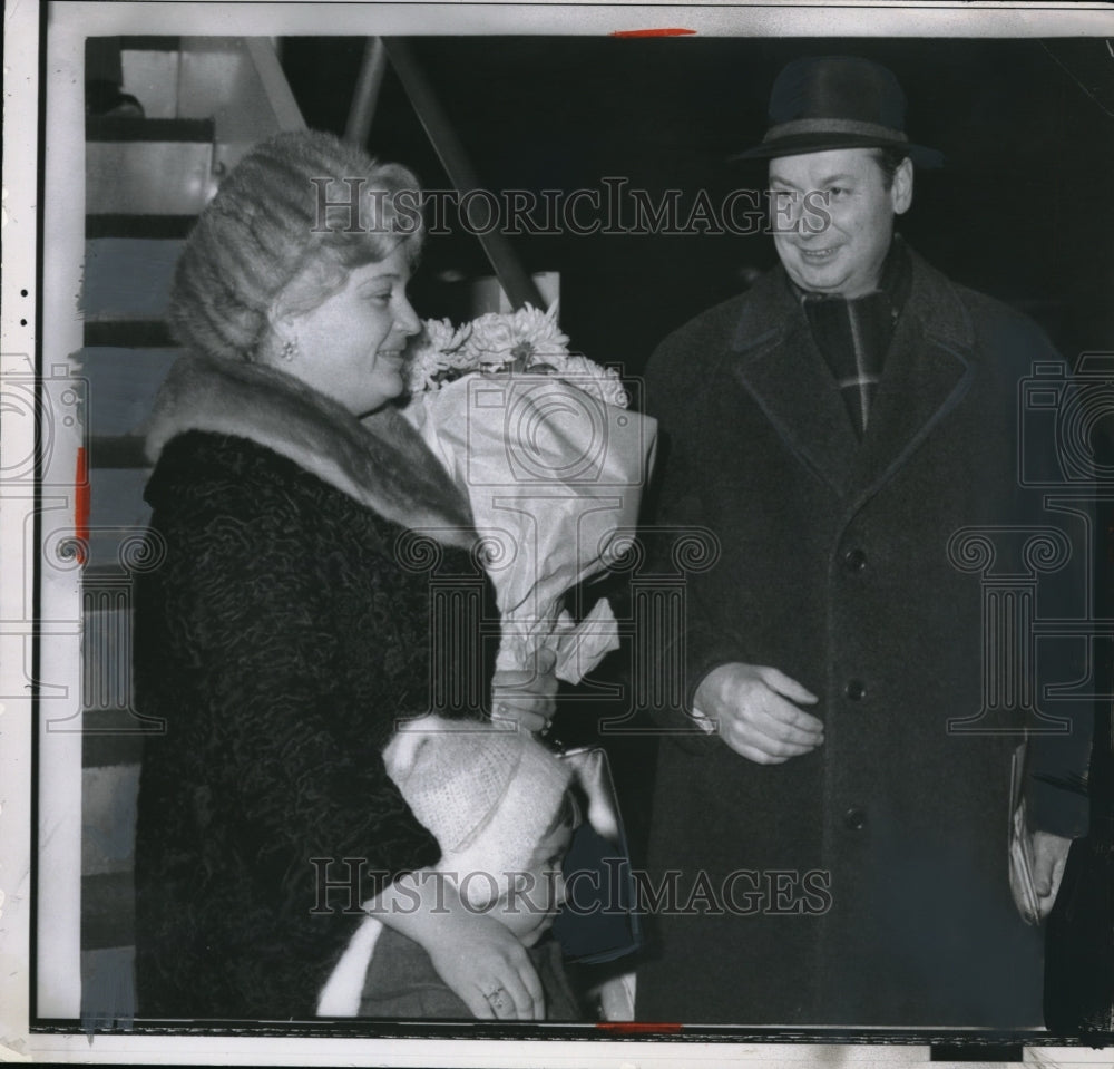 1963 Press Photo Soviet Amb to United Nations,Nikolai Federenko &amp; his wife- Historic Images