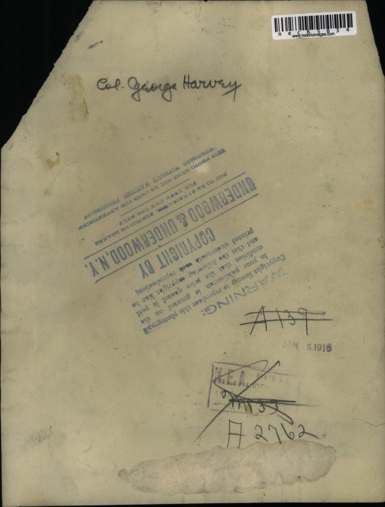 1916 Press Photo Col George Harvey - nec65834