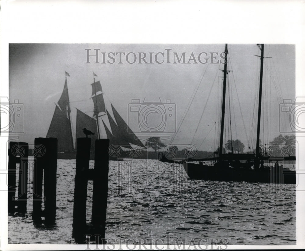 1970 Press Photo Topsail Schooner Ship Shenandoah In Newport Bay- Historic Images