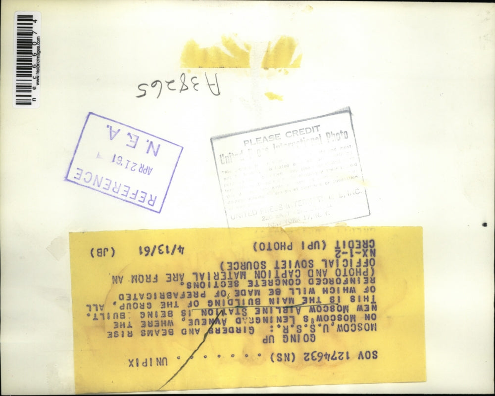 1961 Press Photo Moscow, Russia Leningrad Ave Airline Station is under