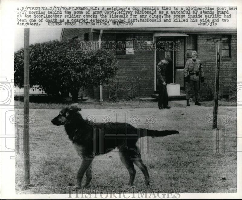 Load image into Gallery viewer, 1970 Press Photo Home Of Army Capt Jeffrey MP Stands Guard
