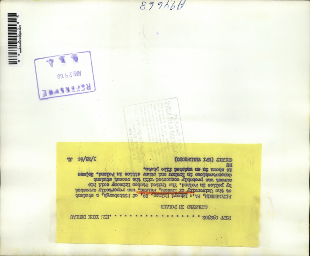 1968 Press Photo Edward Holmen University Of Kraclow