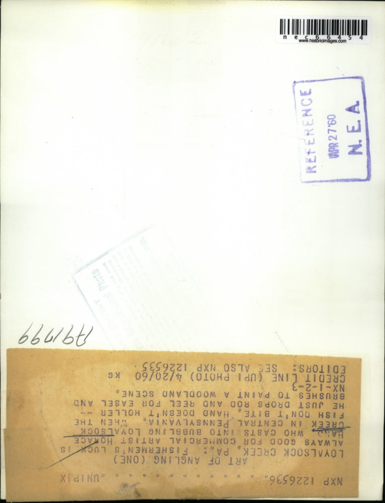 1960 Press Photo Artist Horace Hano at Loyalsock Creek in Central Pennsylvania