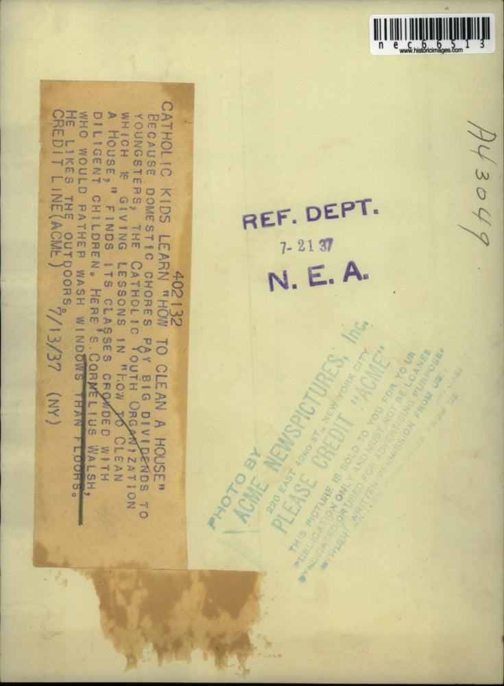 1937 Press Photo Catholic Youth Organization teaches children to learn to