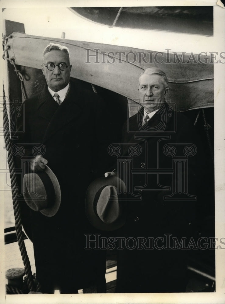 1931 Press Photo Professor Franz Fischer & Dr Ernest Grandi attend 3rd