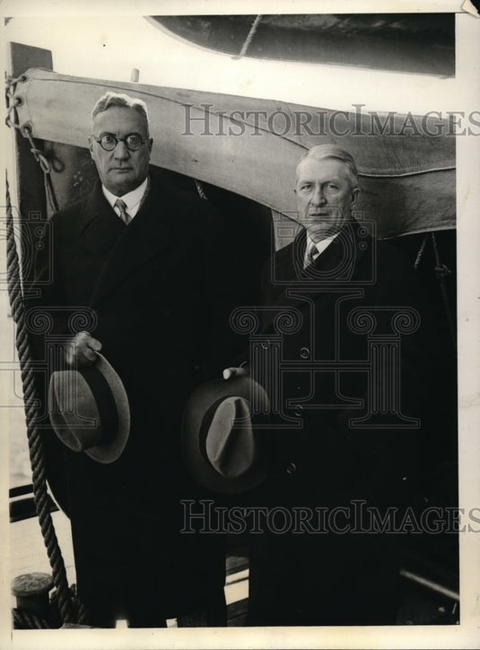 1931 Press Photo Professor Franz Fischer & Dr Ernest Grandi attend 3rd