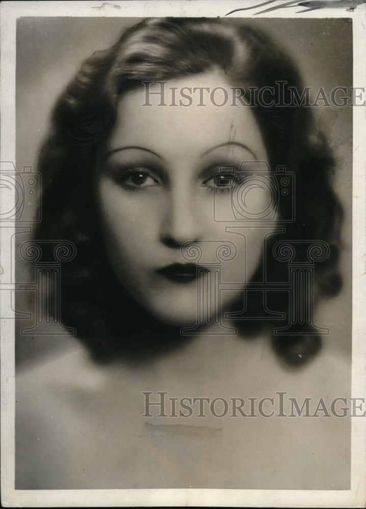 1931 Press Photo Edith Ritmar of Milan Italy bet she could hold a straight face- Historic Images