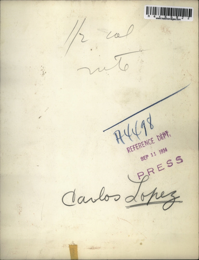 1934 Press Photo Mr Carlos Lopez - nec66822