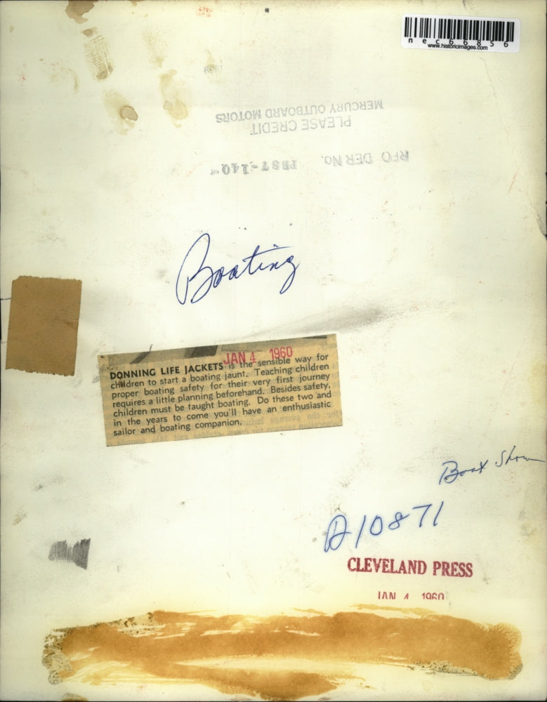 1960 Press Photo Children put on life jackets for a boating excursion