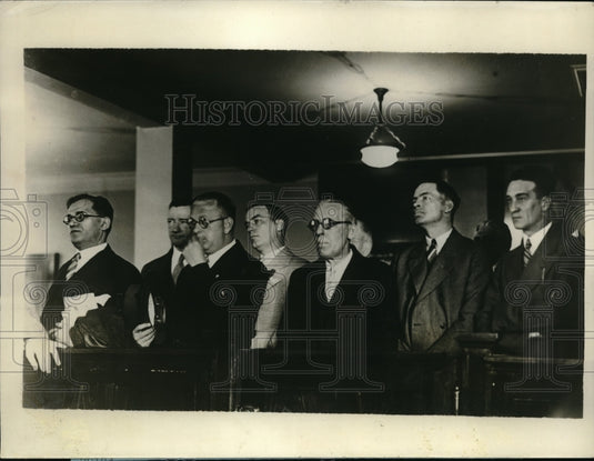 1928 Press Photo On trial in Bronx St. Cleaning Depart. Graft charges