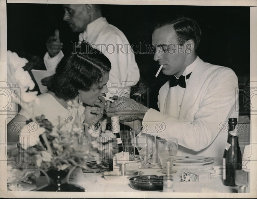 1936 Press Photo Susan Gilbert & Bryan Lynch at Essex House in NYC