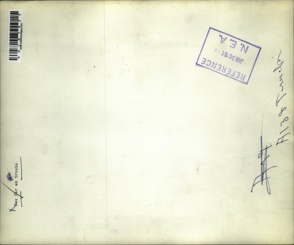 1961 Press Photo transportation of box car pulled by truck - nec67435