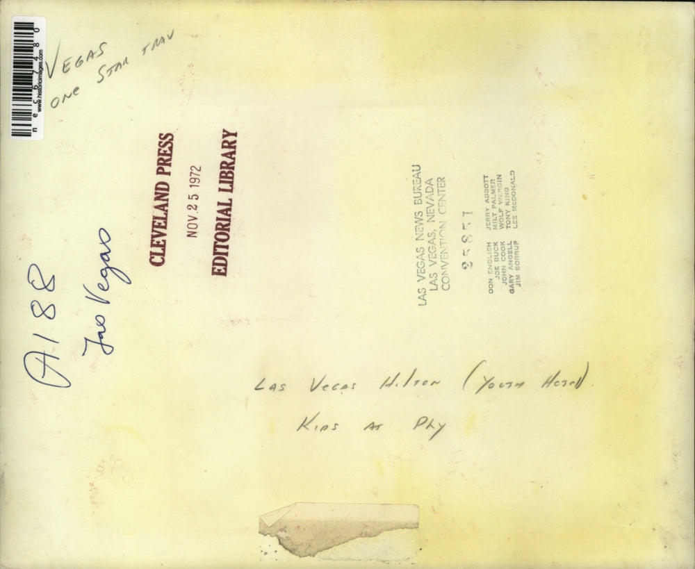 1972 Press Photo Las Vegas Hilton youth hotel - nec67480