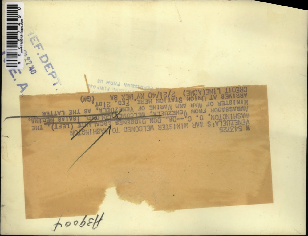 1940 Press Photo Venezuelan Ambassador Dr Don Didsenes Escalante - nec67490