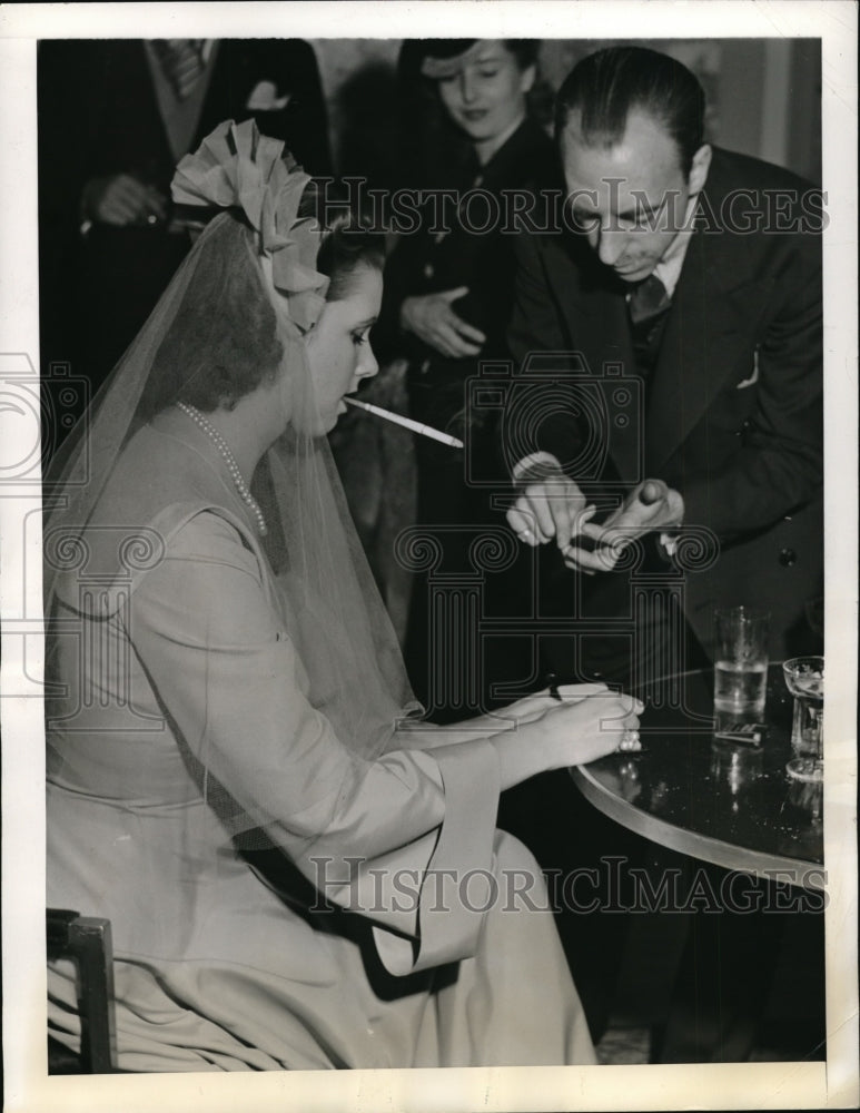 1941 Press Photo Cobina Wright film actress marries Corp Palmer Beaudette