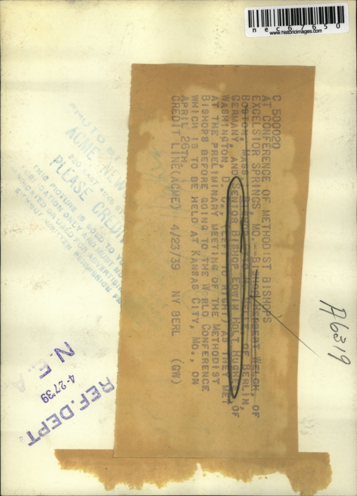 1939 Press Photo Excelsior Springs, Mo Bishop Herbert Welch - nec67650