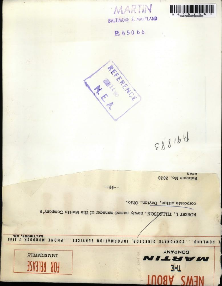 1960 Press Photo Robert Tillotson named manager of the Martin Company, Dayton