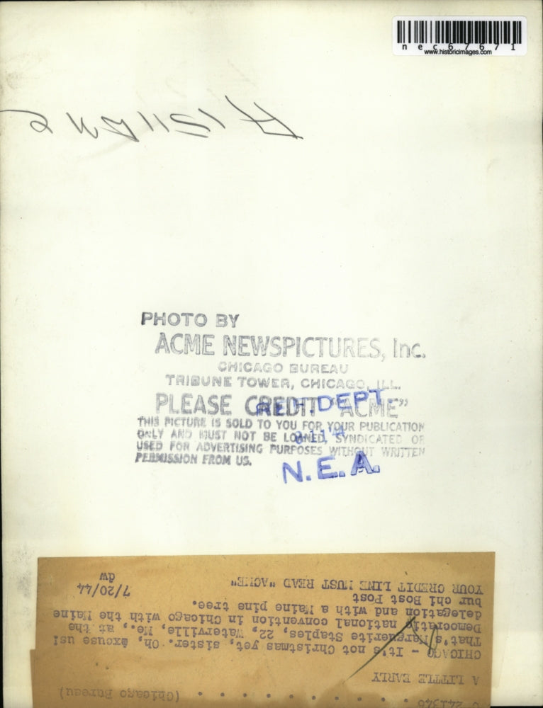 1944 Press Photo Chicago,Ill Marqueuerite Staples,Democratic National Convention