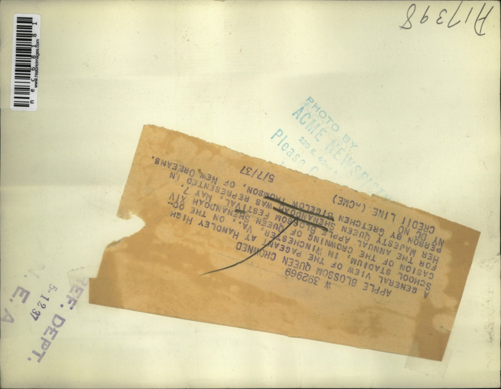 1937 Press Photo Pageant at Handley High School Stadium in Wincjhester, Va. of