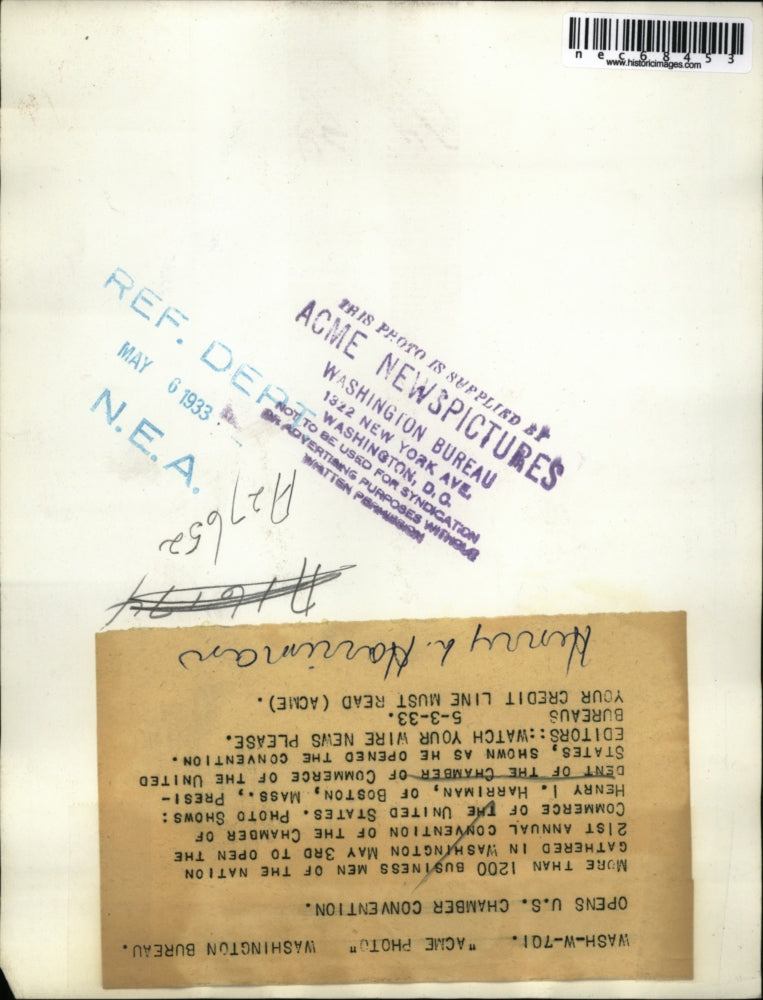 1933 Press Photo Henry Harriman of Boston as he opened the convention