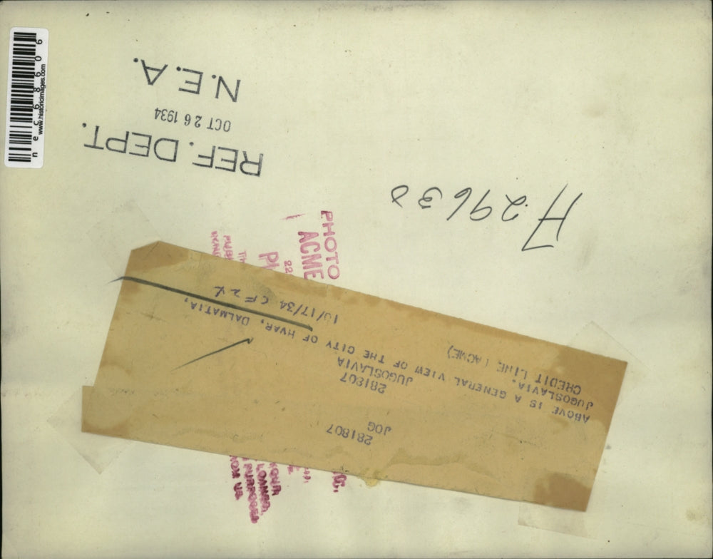 1934 Press Photo General view of the city of Hvar, Dalmatia, Jugoslavia