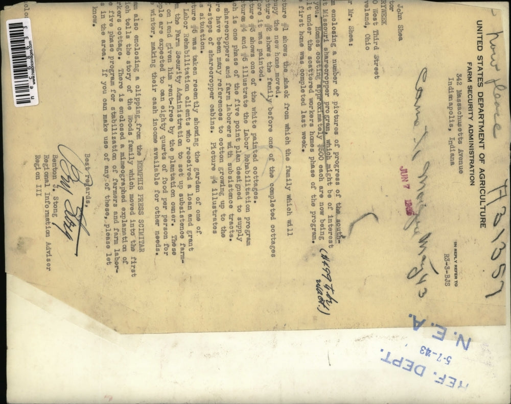 1943 Press Photo General photo of the workers houses - nec68633