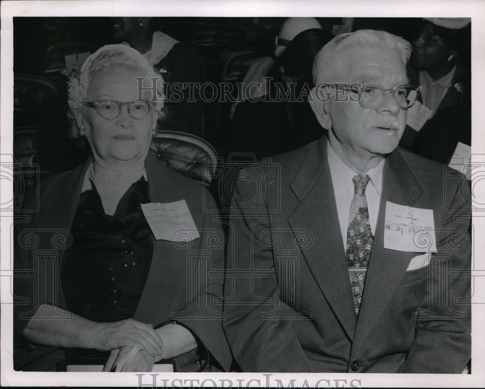 1955 Press Photo Mrs. Sadie Krasny and Jay Epstein