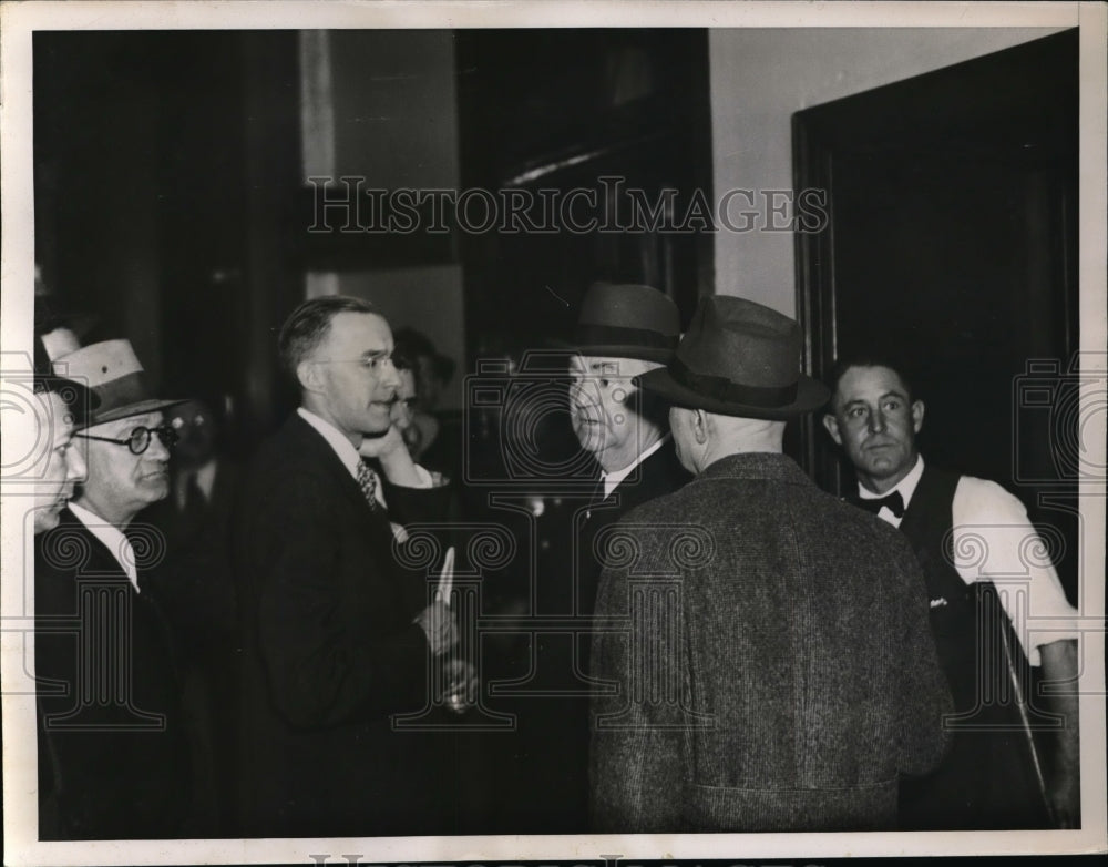 1936 Press Photo Attorney John H. Kafes Attends Wendel Inquiry in Trenton