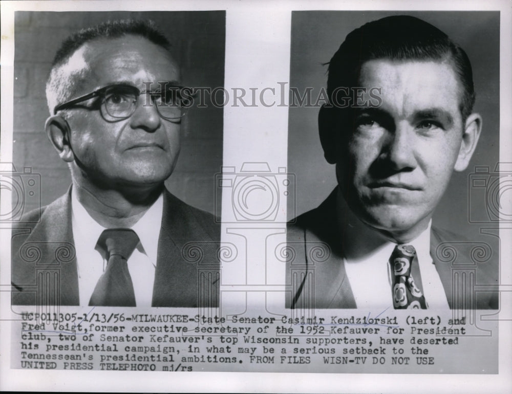 1956 Press Photo State Senator Casimir Kendziorski, Fred Voigt- Historic Images