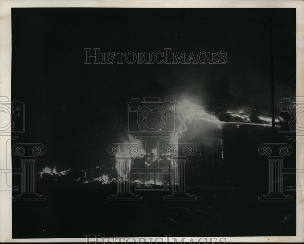 1940 Press Photo Vaasa, Finland flames from Russian bombing of the city