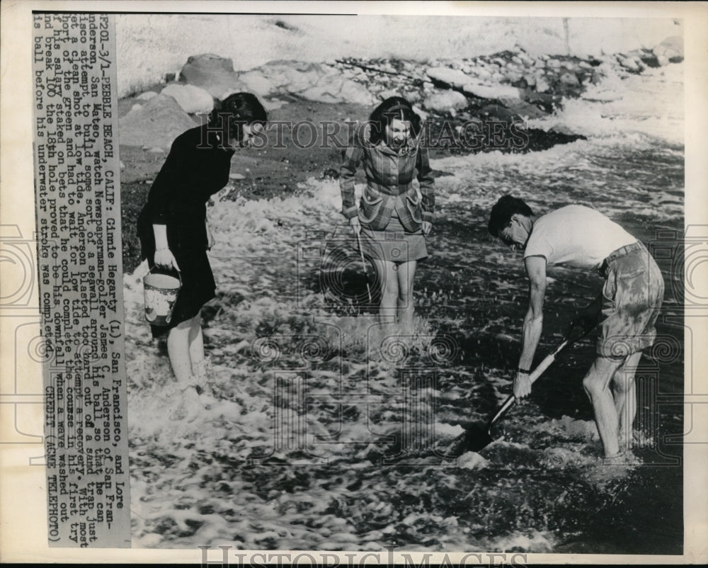 1948 Press Photo Pebble Beach, Calif Gin Heggerty,L Anderson golfer J Anderson