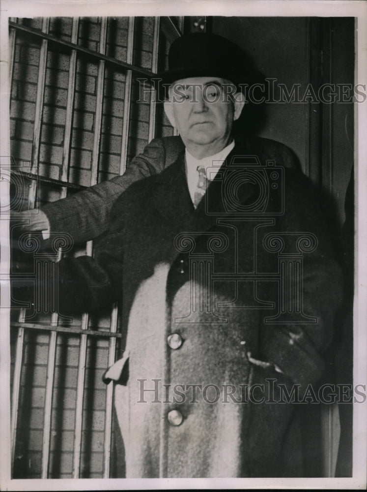 1936 Press Photo John H Kafes at Mercer Co jail in NJ for P Wendell kidnapper