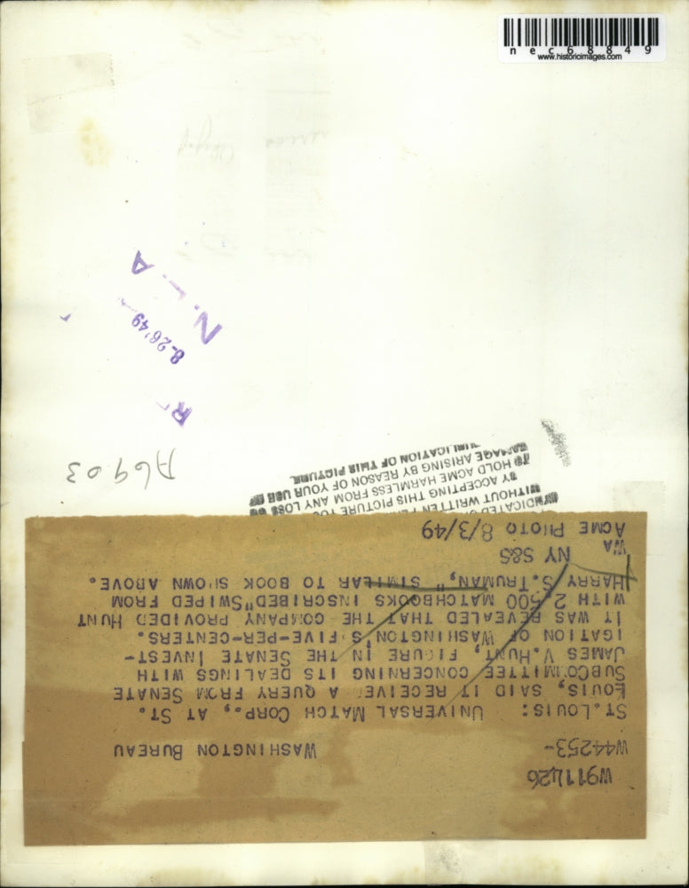 1949 Press Photo Matches from Universal Match Corp in St. Louis Mo.