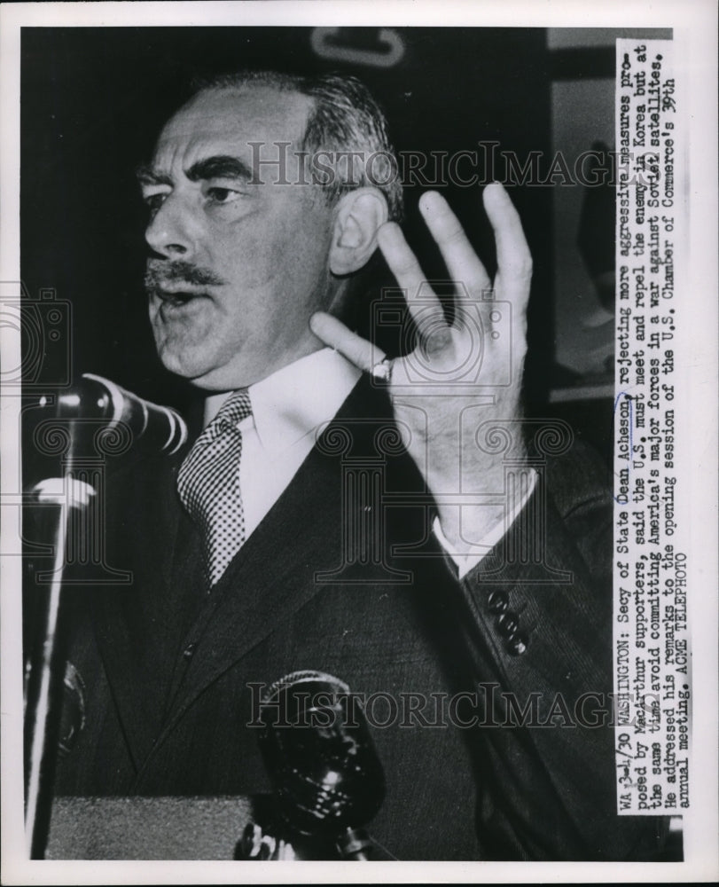 1951 Press Photo Sec of State Dean Acheson in Wash DC - nec68853