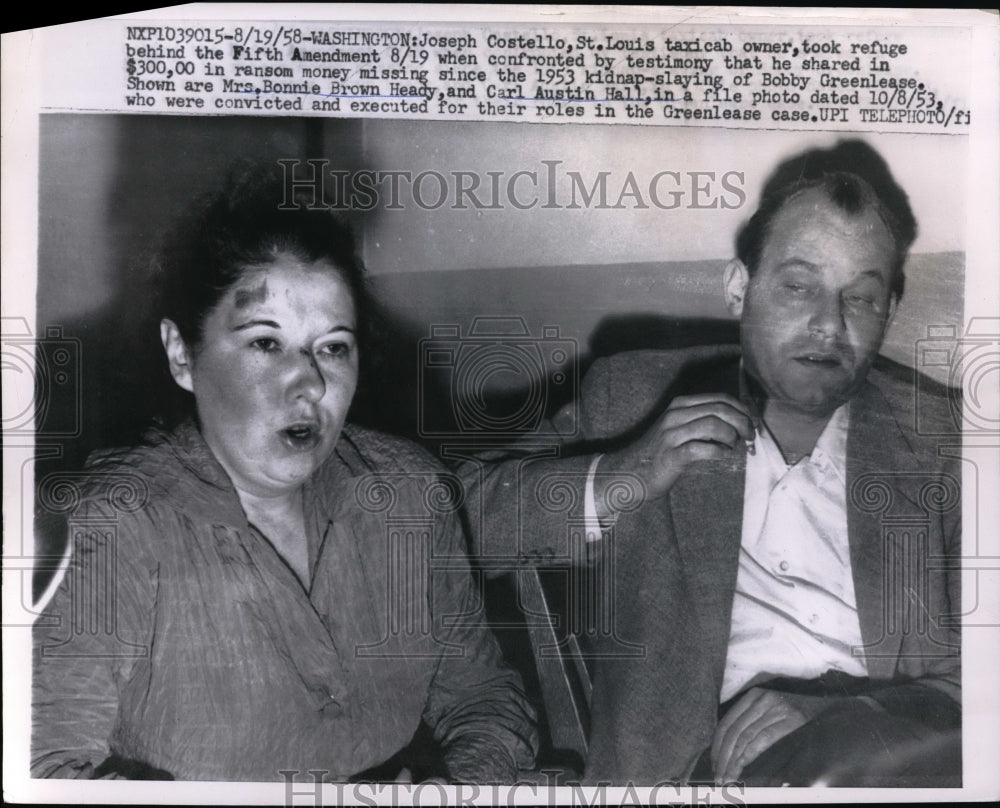 1958 Press Photo St Louis Taxicab Driver Joseph Costello Pleads The Fifth