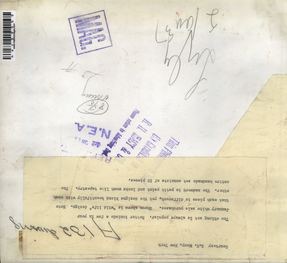 1938 Press Photo Handmade 25 Piece Wildlife Dining Set On Display - nec69069