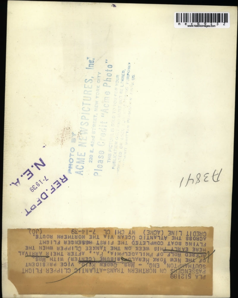 1939 Press Photo Mrs Ogden Reed VP Of New York Herald Tribune