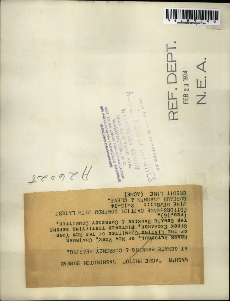 1934 Press Photo Frank Altscrul Chairman Of NY Stock Exchange Listing Committee