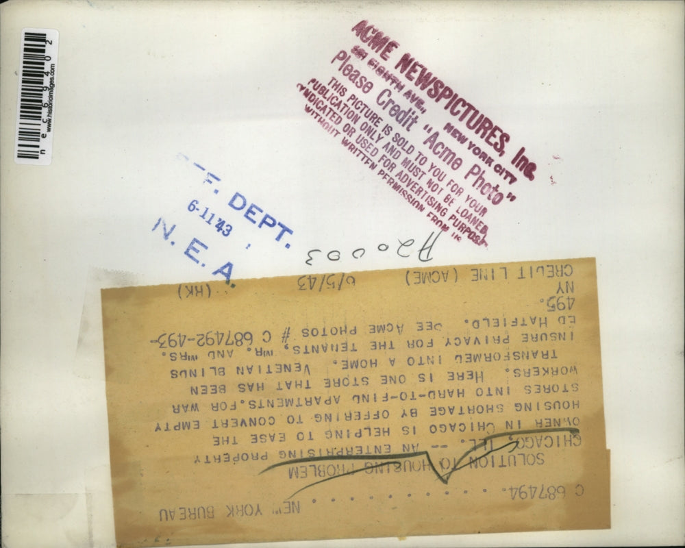 1943 Press Photo Home of Mr. & Mrs. Ed Hatfield Turned Business to Home