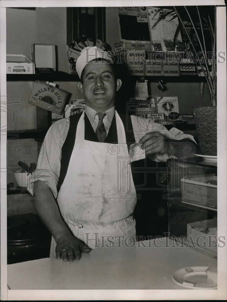 1935 Press Photo John Asvestas won $491 on the Irish Sweepstakes