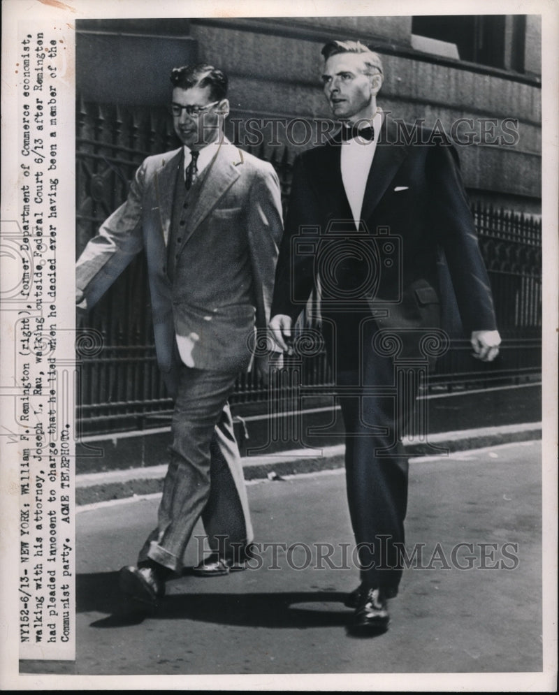 Load image into Gallery viewer, 1950 Press Photo Commerce Economist William Remington and Attorney Joseph Rau
