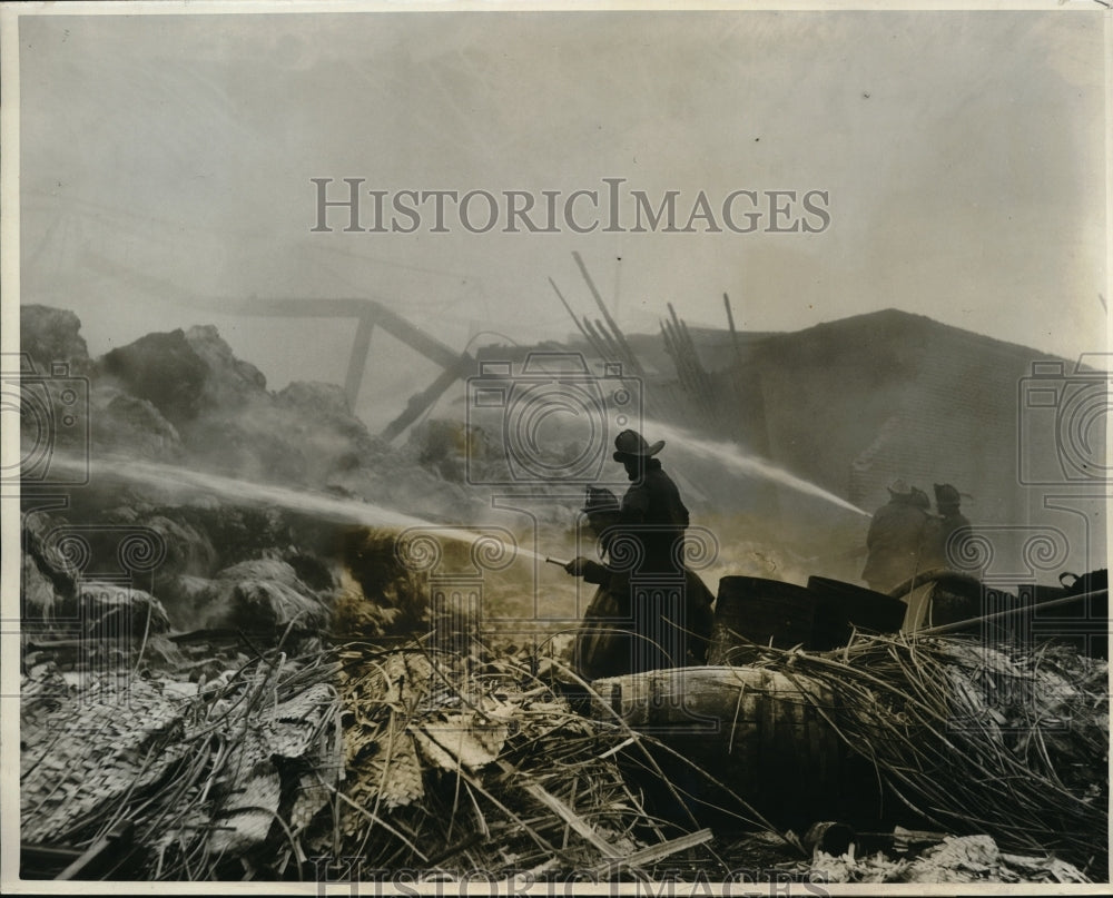 1931 Press Photo fire at the California thorn cordage co.