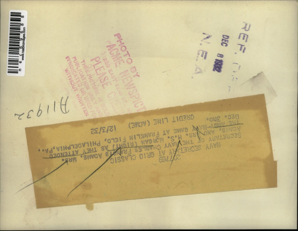 1932 Press Photo Navy Secretary at the Army-Navy Game in Franklin Field