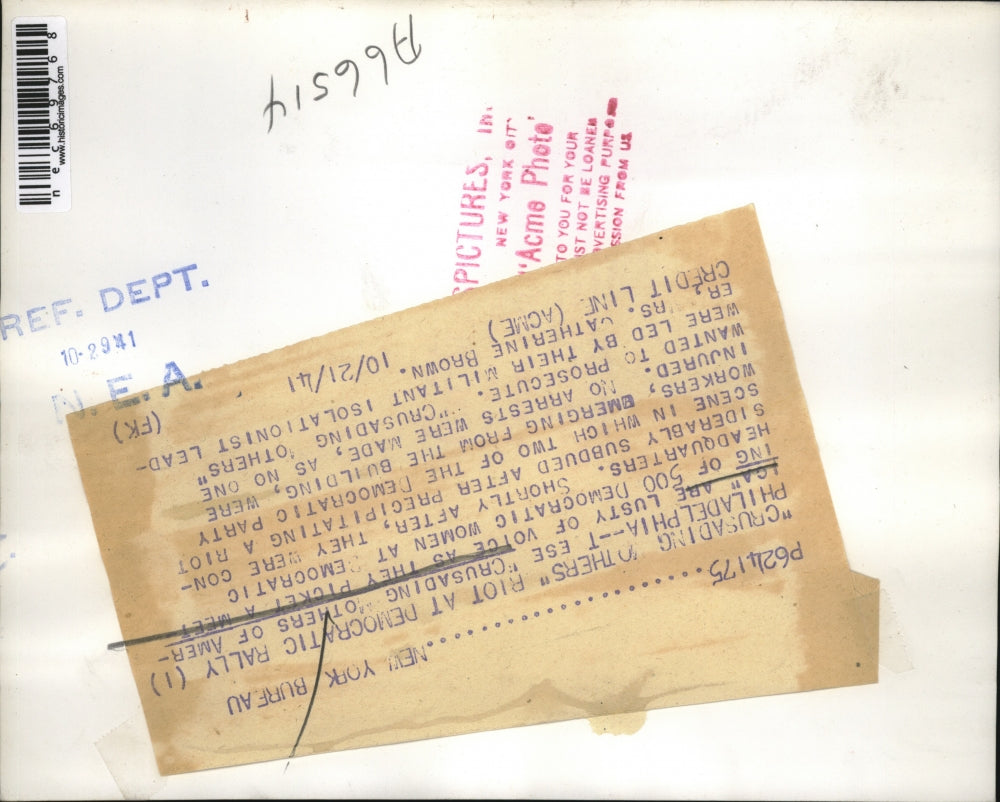 1941 Press Photo Crusading Mothers of America Riot at Democratic Rally