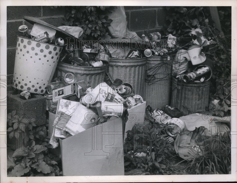 Load image into Gallery viewer, 1956 Press Photo Trash Sitting Outside in Unidentified Location - nec69778
