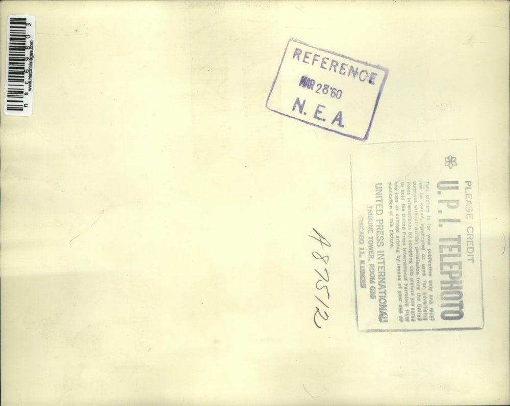 1960 Press Photo Joe Kennedy Has Cast Signed by Margaret Hilmarsson